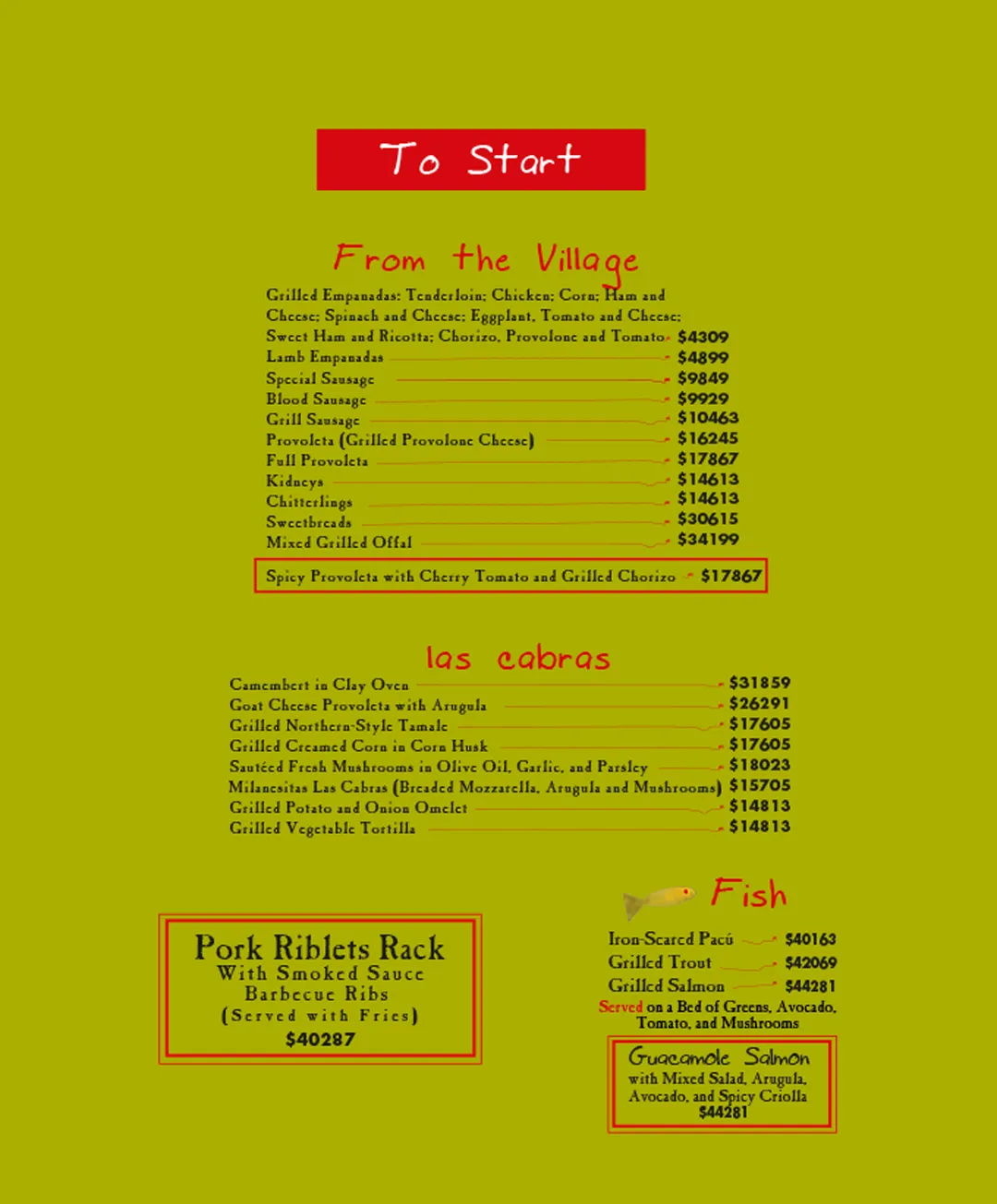 Menu — Page 2